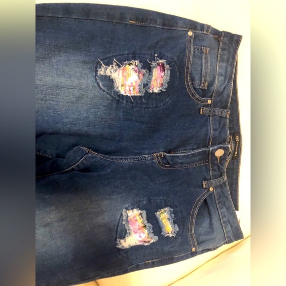 Versona Jeans 28 distressed sequins - Picture 2 of 9